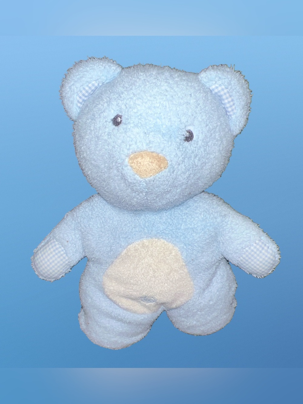 aurora baby fleecy friend blue teddy bear plaid ears hands stuffed Plush Toy